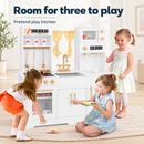 Baby Direct Wooden Play Kitchen with Lights and Sounds — White, gallery image 3