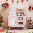 Compact Pink and White Play Kitchen with Cookware – Pink & White
