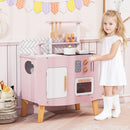 Compact Pink and White Play Kitchen with Cookware – Pink & White