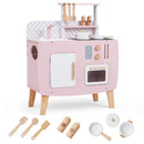 Compact Pink and White Play Kitchen with Cookware – Pink & White