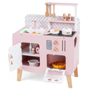 Compact Pink and White Play Kitchen with Cookware – Pink & White