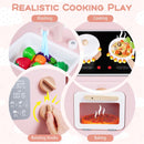 Compact Pink and White Play Kitchen with Cookware – Pink & White
