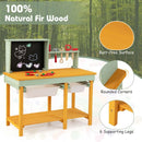 Wooden Kids Workbench with Chalkboard and Storage Baskets – Multicolour