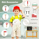 Wooden Kids Workbench with Chalkboard and Storage Baskets – Multicolour