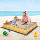 Kids Wooden Sandpit with Play Kitchen – Natural
