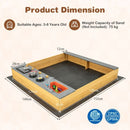 Kids Wooden Sandpit with Play Kitchen – Natural