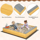 Kids Wooden Sandpit with Play Kitchen – Natural