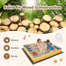 Kids Wooden Sandpit with Play Kitchen – Natural