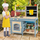 Two-Sided Outdoor Mud Kitchen and Grocery Store – Blue & Natural