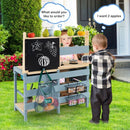 Two-Sided Outdoor Mud Kitchen and Grocery Store – Blue & Natural
