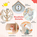 Wooden Corner Dollhouse with Furniture and Accessories – Pink
