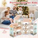 Wooden Corner Dollhouse with Furniture and Accessories – Pink