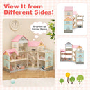 Wooden Corner Dollhouse with Furniture and Accessories – Light Pink