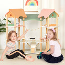 Wooden Dollhouse with Seven Rooms and 32 Accessories – Multicolour