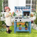 Double-Sided Outdoor Mud Kitchen with Canopy – Blue