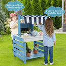 Double-Sided Outdoor Mud Kitchen with Canopy – Blue
