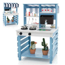 Double-Sided Outdoor Mud Kitchen with Canopy – Blue