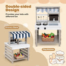 Double-Sided Outdoor Mud Kitchen with Canopy – Grey