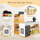 Pretend Grocery Store with Shopping Cart and Checkout – White