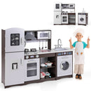 Modular Play Kitchen with Separate Washing Machine – Brown