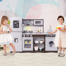 Modular Play Kitchen with Separate Washing Machine – Brown