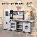 Modular Play Kitchen with Separate Washing Machine – Brown