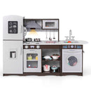 Modular Play Kitchen with Separate Washing Machine – Brown