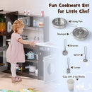 Modular Play Kitchen with Separate Washing Machine – Brown