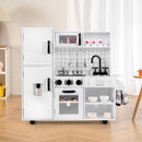 White Play Kitchen with Light-Up Stove and Storage – White