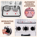 White Play Kitchen with Light-Up Stove and Storage – White