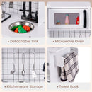 White Play Kitchen with Light-Up Stove and Storage – White