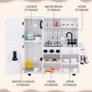 White Play Kitchen with Light-Up Stove and Storage – White