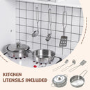 White Play Kitchen with Light-Up Stove and Storage – White