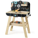 Wooden Kids Workbench with Clock and Chalkboard – Multicolour