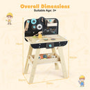 Wooden Kids Workbench with Clock and Chalkboard – Multicolour