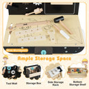 Wooden Kids Workbench with Clock and Chalkboard – Multicolour