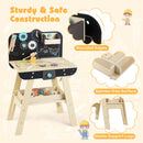 Wooden Kids Workbench with Clock and Chalkboard – Multicolour