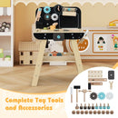 Wooden Kids Workbench with Clock and Chalkboard – Multicolour