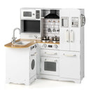 L-Shaped Play Kitchen with Fridge and Washing Machine – White