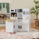 L-Shaped Play Kitchen with Fridge and Washing Machine – White