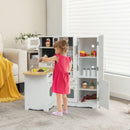 L-Shaped Play Kitchen with Fridge and Washing Machine – White