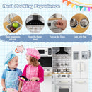 L-Shaped Play Kitchen with Fridge and Washing Machine – White
