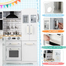 L-Shaped Play Kitchen with Fridge and Washing Machine – White