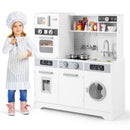 White Play Kitchen with Light-Up Stove and Coffee Maker – White