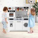 White Play Kitchen with Light-Up Stove and Coffee Maker – White