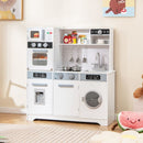 White Play Kitchen with Light-Up Stove and Coffee Maker – White
