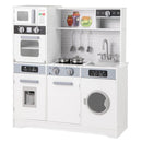 White Play Kitchen with Light-Up Stove and Coffee Maker – White