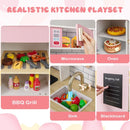 Pink Play Kitchen with Lights, Ice Maker and BBQ Grill – Pink