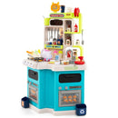 Corner Play Kitchen with Lights, Steam and 113 Accessories – Blue