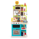Kids Play Kitchen with Circulating Tap and 95 Accessories – Blue